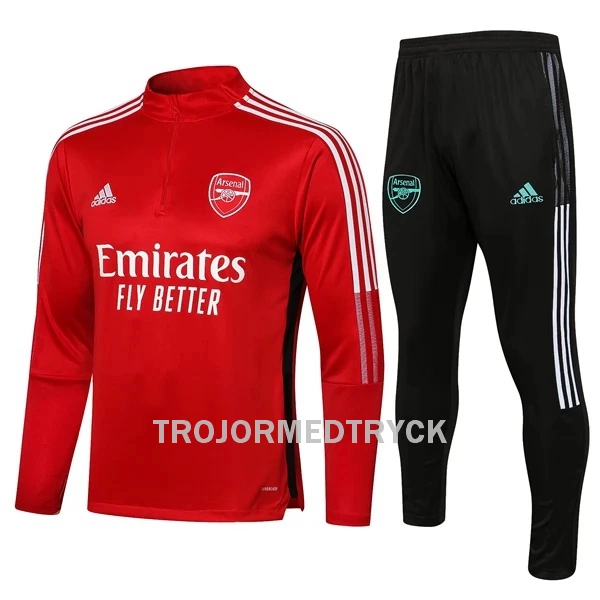 Arsenal Träningsträningsoverall Quarter-Zip Barn 22/23 Röd