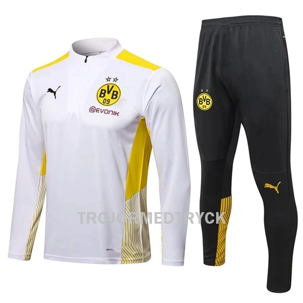 BVB Borussia Dortmund Träningsträningsoverall Quarter-Zip 22/23 Vit