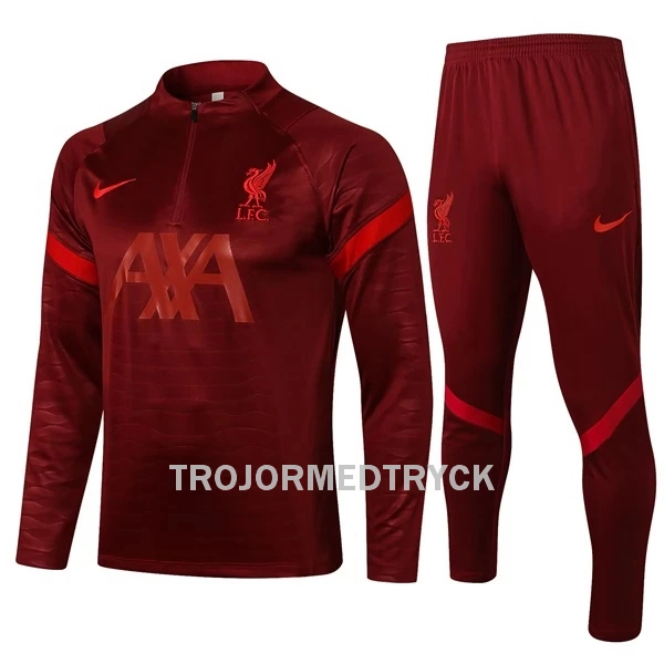 Liverpool Träningsträningsoverall Quarter-Zip Barn 22/23 Röd