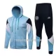 Manchester City Träningsjacka Hoodie-dräkt 22/23 Ljusblå