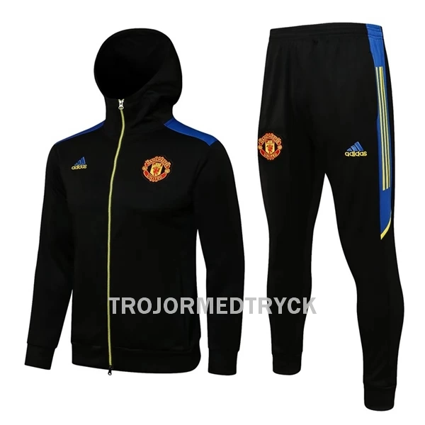 Manchester United Champions League Träningsjacka Hoodie-dräkt 22/23 Svart