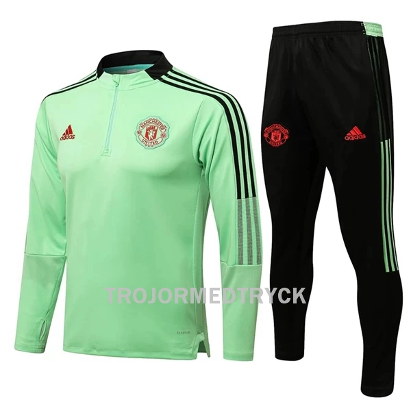 Manchester United Träningsträningsoverall Quarter-Zip 22/23 Grön