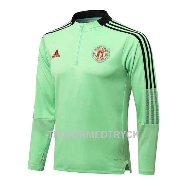 Manchester United Träningsträningsoverall Quarter-Zip 22/23 Grön