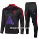 Manchester United Träningsträningsoverall Quarter-Zip Barn 22/23 Mörkgrå