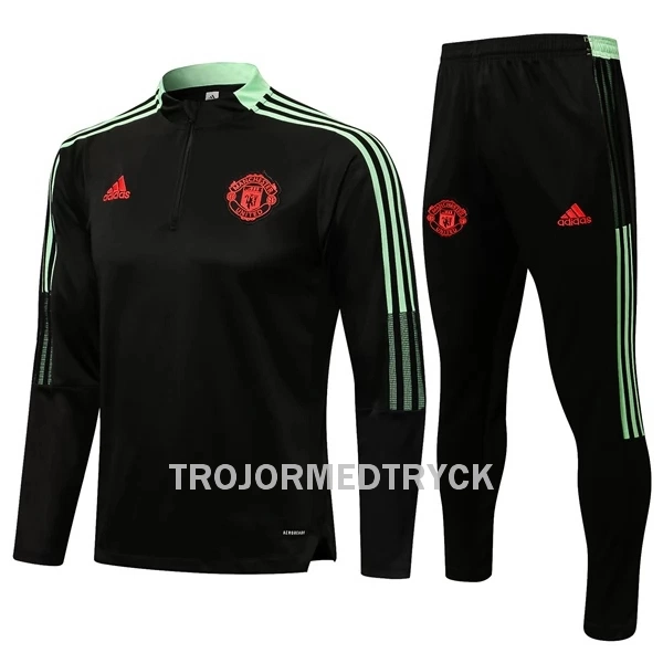 Manchester United Träningsträningsoverall Quarter-Zip Barn 22/23 Svart