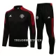 Manchester United Träningsträningsoverall Quarter-Zip Barn 22/23 Svart röd