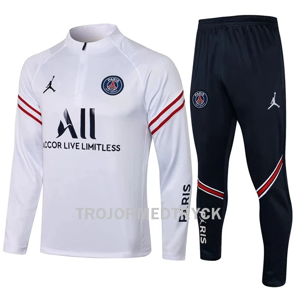 Paris Saint-Germain Träningsträningsoverall Quarter-Zip Barn 22/23 Vit