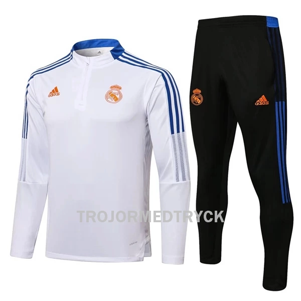 Real Madrid Träningsträningsoverall Quarter-Zip 22/23 Vit blå