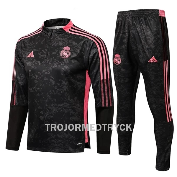 Real Madrid Träningsträningsoverall Quarter-Zip Barn 22/23 Svart röd