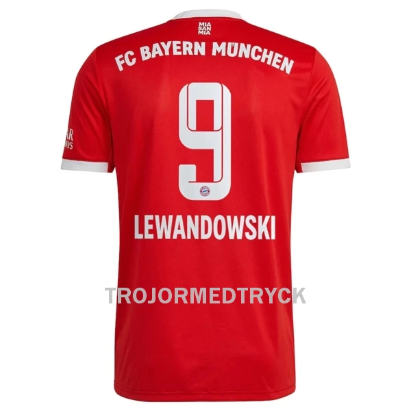 FC Bayern München Lewandowski 9 Fotbollströja Hemma 22/23