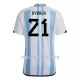 Argentina Dybala 21 VM 2022 Fotbollströja Hemma