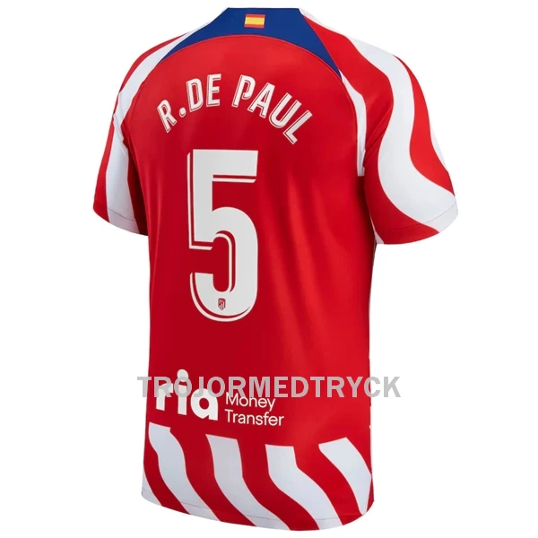 Atlético Madrid R. De Paul 5 Fotbollströja Hemma 22/23