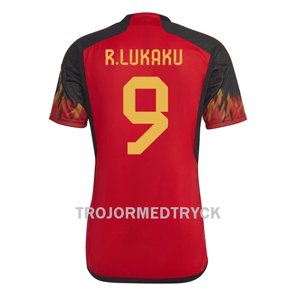 Belgien Lukaku 9 VM 2022 Fotbollströja Hemma