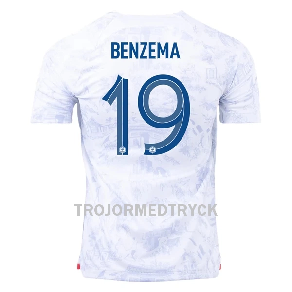 Frankrike Benzema 19 VM 2022 Fotbollströja Borta