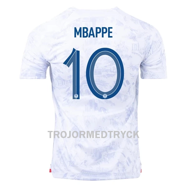 Frankrike Mbappé 10 VM 2022 Fotbollströja Borta