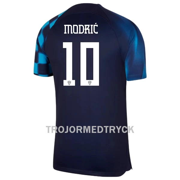 Kroatien Modrić 10 VM 2022 Fotbollströja Borta