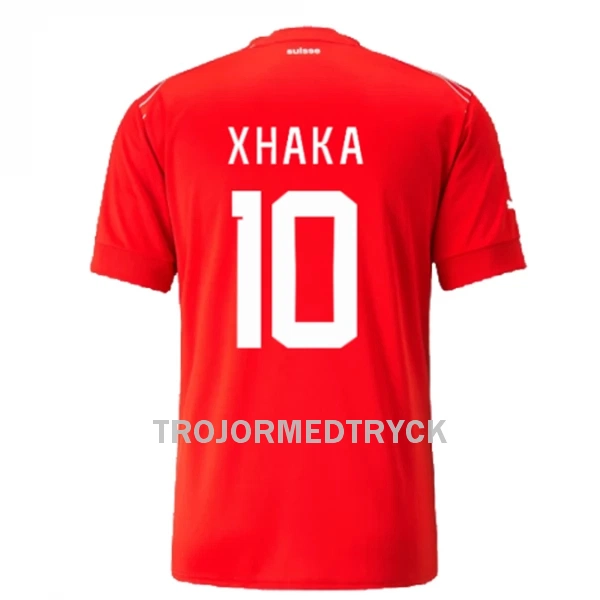 Schweiz Xhaka 10 VM 2022 Fotbollströja Hemma