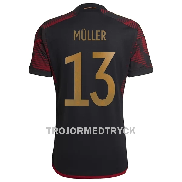 Tyskland Müller 13 VM 2022 Fotbollströja Borta