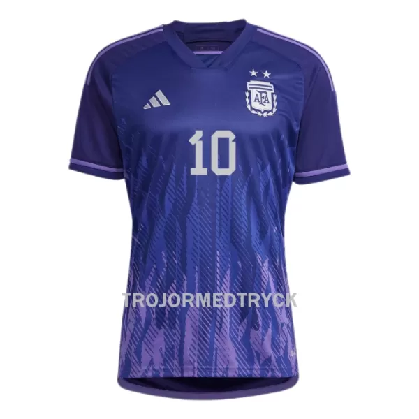 Argentina Messi 10 VM 2022 Fotbollströja Borta