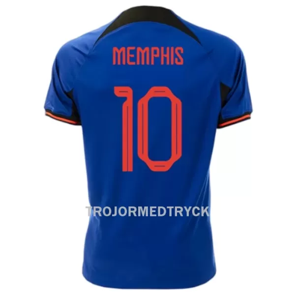 Holland Memphis 10 VM 2022 Fotbollströja Borta