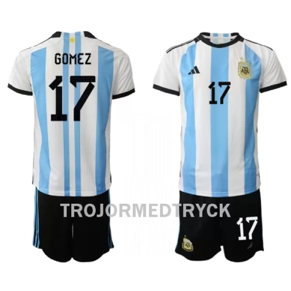 Argentina Alejandro Gomez 17 VM 2022 Fotbollströja Barn Hemma