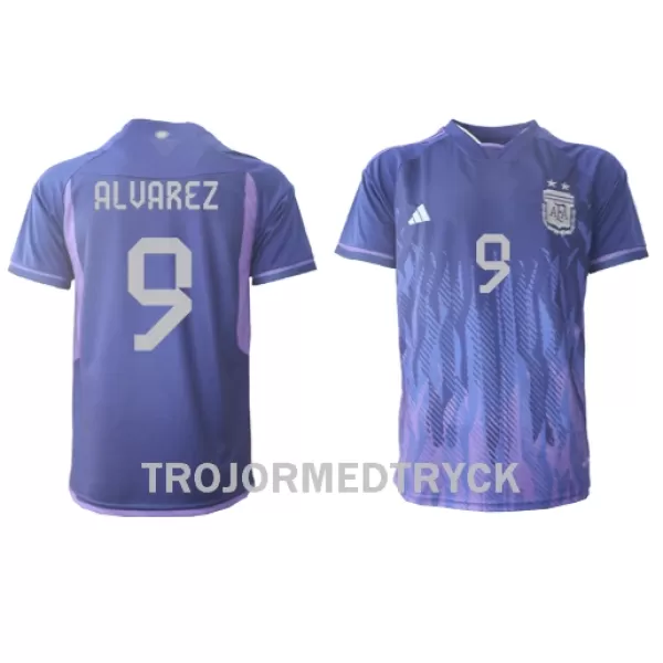 Argentina Julian Alvarez 9 VM 2022 Fotbollströja Borta