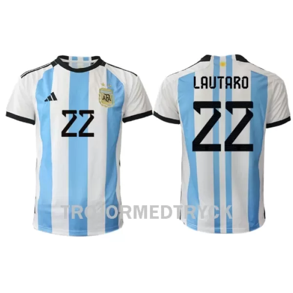 Argentina Lautaro Martinez 22 VM 2022 Fotbollströja Hemma