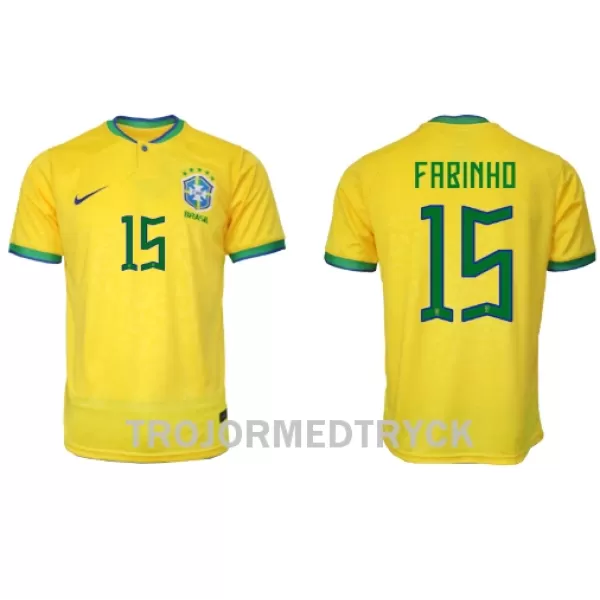 Brasilien Fabinho 15 VM 2022 Fotbollströja Hemma