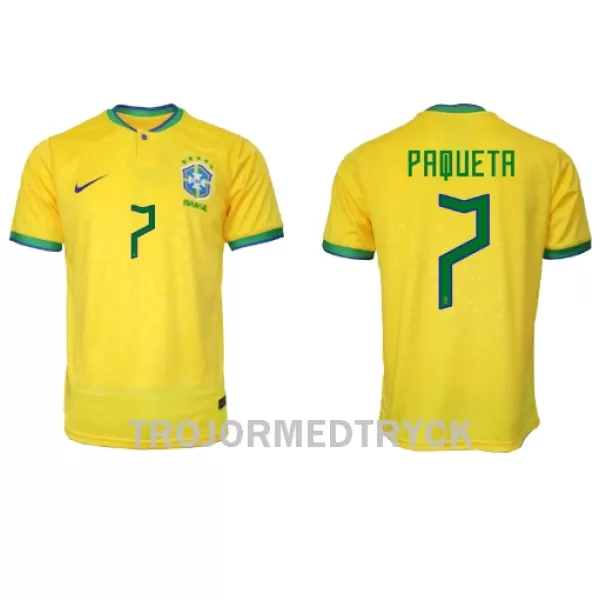 Brasilien Lucas Paqueta 7 VM 2022 Fotbollströja Hemma