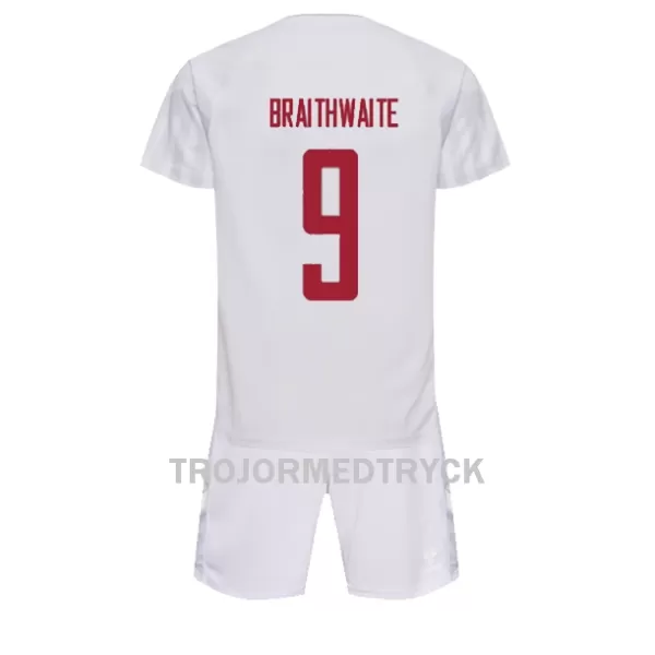 Danmark Martin Braithwaite 9 VM 2022 Fotbollströja Barn Borta