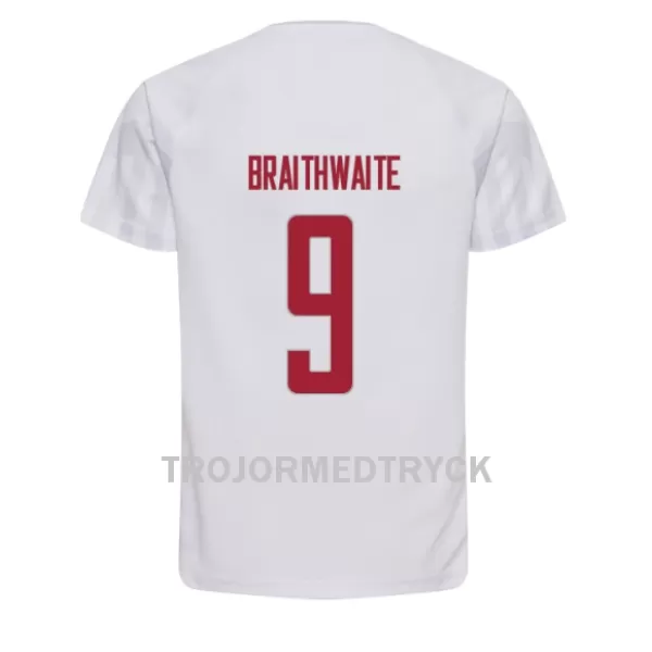 Danmark Martin Braithwaite 9 VM 2022 Fotbollströja Borta