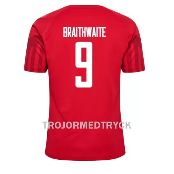 Danmark Martin Braithwaite 9 VM 2022 Fotbollströja Hemma