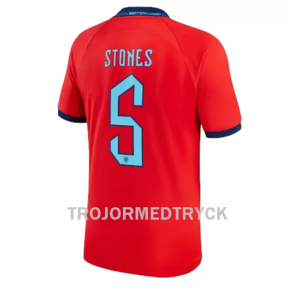 England John Stones 5 VM 2022 Fotbollströja Borta