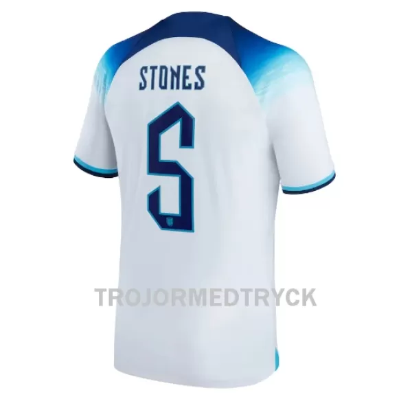 England John Stones 5 VM 2022 Fotbollströja Hemma