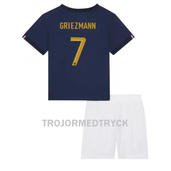 Frankrike Antoine Griezmann 7 VM 2022 Fotbollströja Barn Hemma