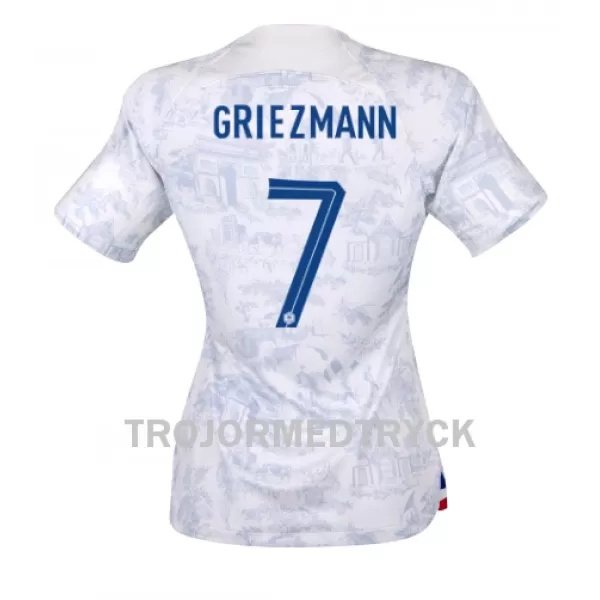 Frankrike Antoine Griezmann 7 VM 2022 Fotbollströja Dam Borta