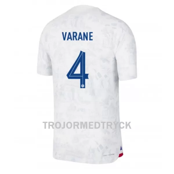 Frankrike Raphael Varane 4 VM 2022 Fotbollströja Borta