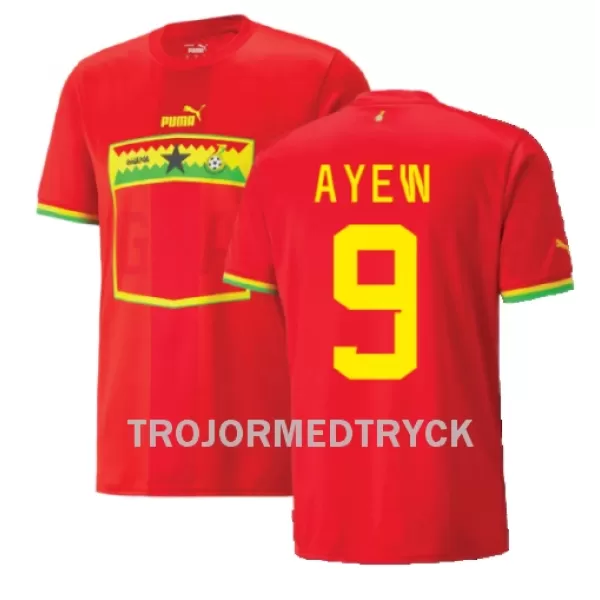 Ghana Ayew 9 VM 2022 Fotbollströja Borta Jordan