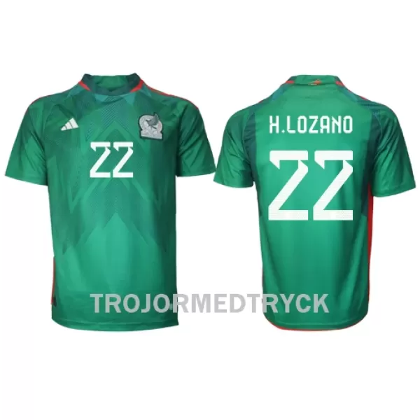 Mexiko Hirving Lozano 22 VM 2022 Fotbollströja Hemma