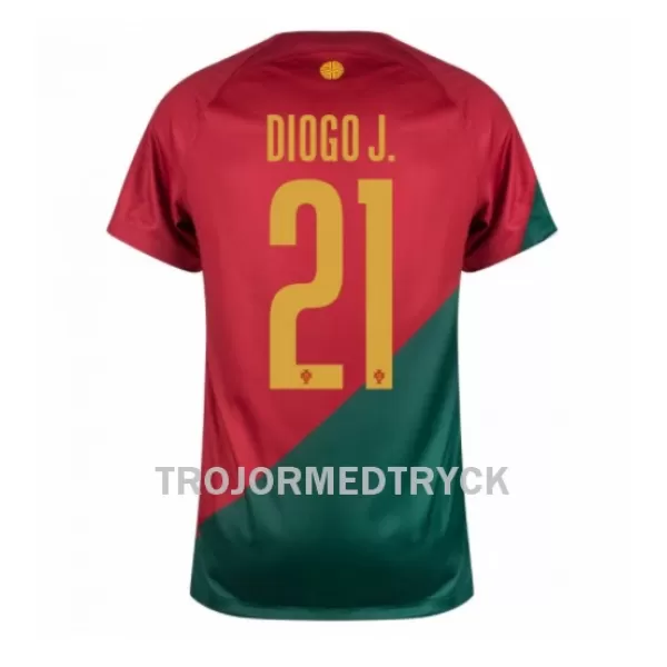 Portugal Diogo Jota 21 VM 2022 Fotbollströja Hemma