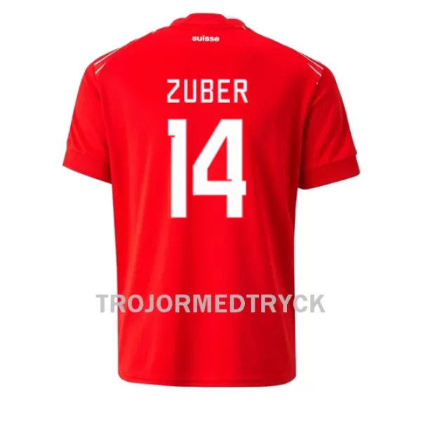 Schweiz Steven Zuber 14 VM 2022 Fotbollströja Hemma