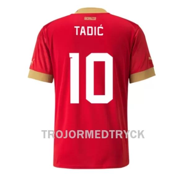 Serbien Dusan Tadic 10 VM 2022 Fotbollströja Hemma