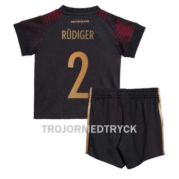 Tyskland Antonio Rudiger 2 VM 2022 Fotbollströja Barn Borta