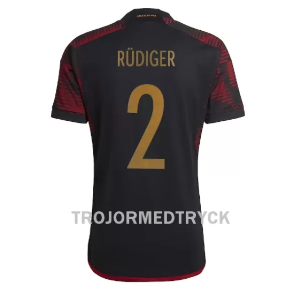 Tyskland Antonio Rudiger 2 VM 2022 Fotbollströja Borta