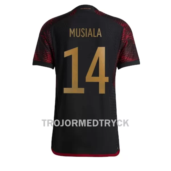 Tyskland Jamal Musiala 14 VM 2022 Fotbollströja Borta