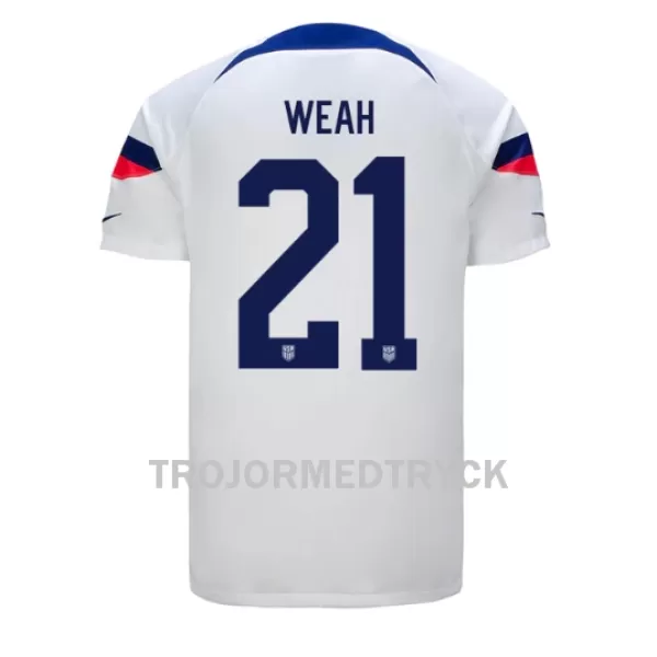 USA Timothy Weah 21 VM 2022 Fotbollströja Hemma