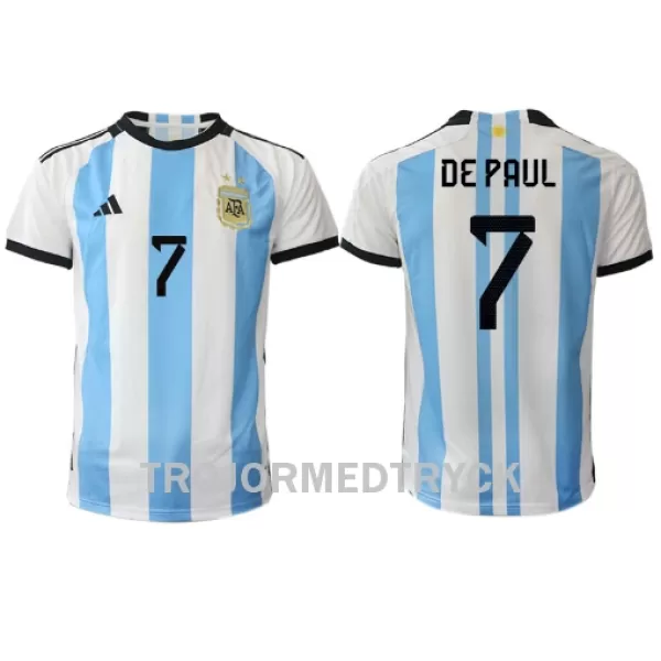 Argentina de Paul 7 VM 2022 Fotbollströja Hemma