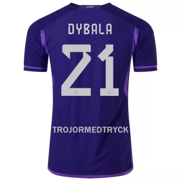 Argentina DYBALA 21 VM 2022 Fotbollströja Borta