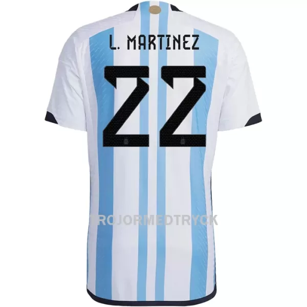 Argentina Lautaro Martinez 22 VM 2022 Fotbollströja Hemma