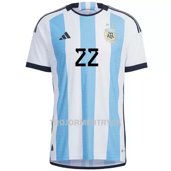 Argentina Lautaro Martinez 22 VM 2022 Fotbollströja Hemma